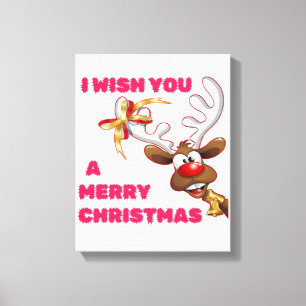 SANTA'S REINDEER WÜNSCHT IHNEN EINEN KLEINEN CHRIS LEINWANDDRUCK