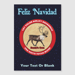 Santa's Rentier Squadron - Feliz Navidad Magnetkarte