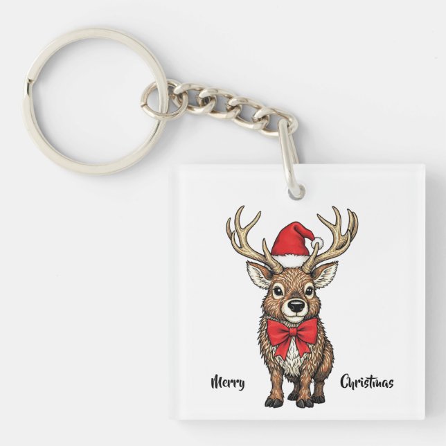 Santas Rentiere Schlüsselanhänger (Vorderseite)