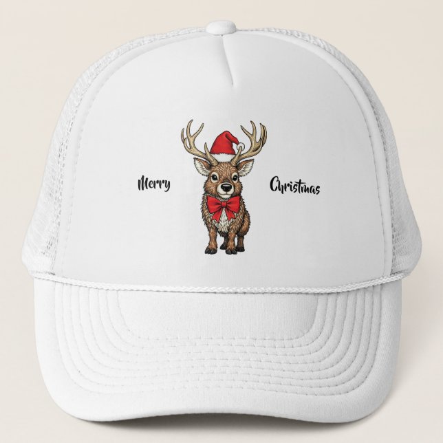 Santas Rentiere Truckerkappe (Vorderseite)
