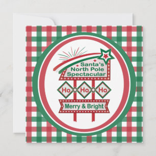 Santas Retro-Marquee – Ho Ho Ho Frohe & Helle Weih Karte