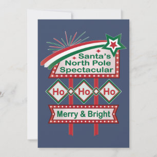 Santas Retro-Marquee – Ho Ho Ho Fröhlich & Hell Einladung
