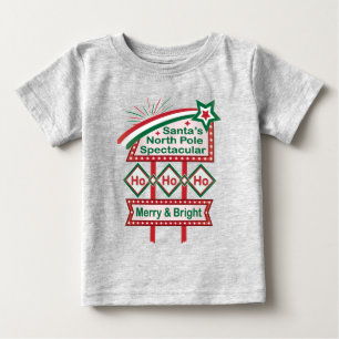 Santa's Retro Marquee - Ho Ho Ho Merry & Bright Baby T-shirt