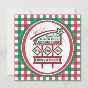 Santa's Retro Marquee - Ho Ho Ho Merry & Bright Einladung