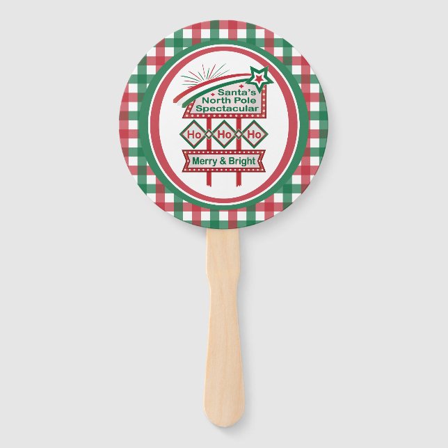 Santa's Retro Marquee - Ho Ho Ho Merry & Bright Fächer (Vorderseite)