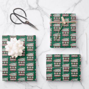 Santa's Retro Marquee - Ho Ho Ho Merry & Bright Geschenkpapier Set