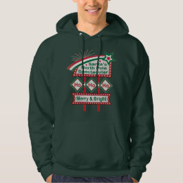 Santa's Retro Marquee - Ho Ho Ho Merry & Bright Hoodie