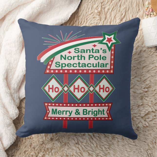 Santa's Retro Marquee - Ho Ho Ho Merry & Bright Kissen (Decke)