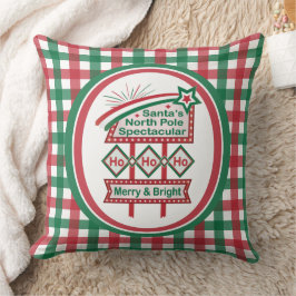Santa's Retro Marquee - Ho Ho Ho Merry & Bright Kissen