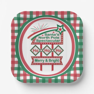 Santas Retro-Marquee – Ho Ho Ho Merry & Bright Pappteller