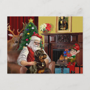 Santa's Rottweiler Feiertagspostkarte