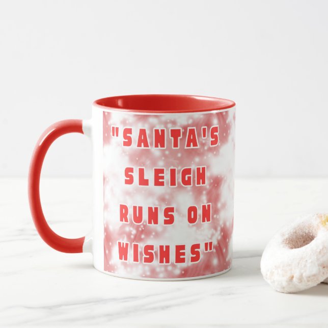 Santas Schlitten läuft auf Wünsche Tasse (Mit Donut)