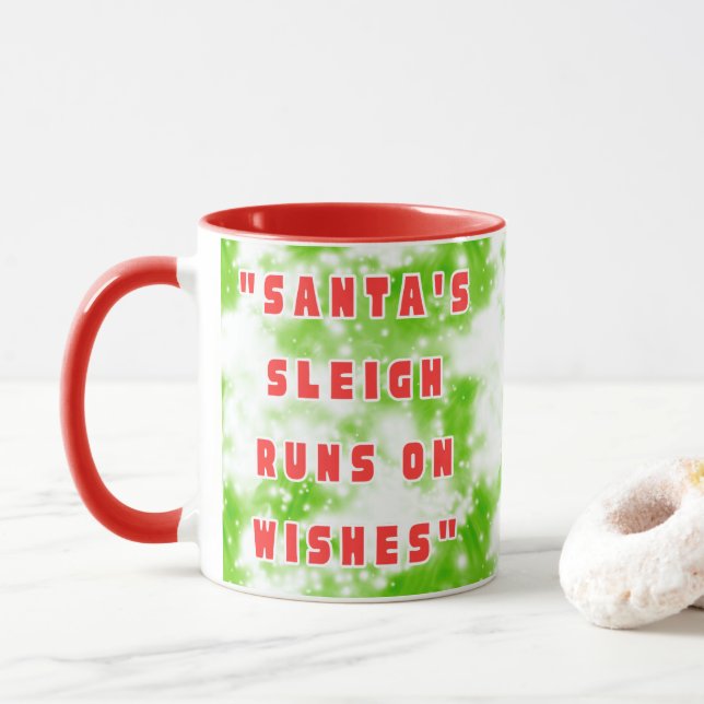 Santas Schlitten läuft auf Wünsche Tasse (Mit Donut)