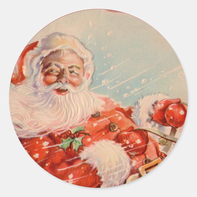 Santas Schlittenfahrt Aufkleber (Vorderseite)