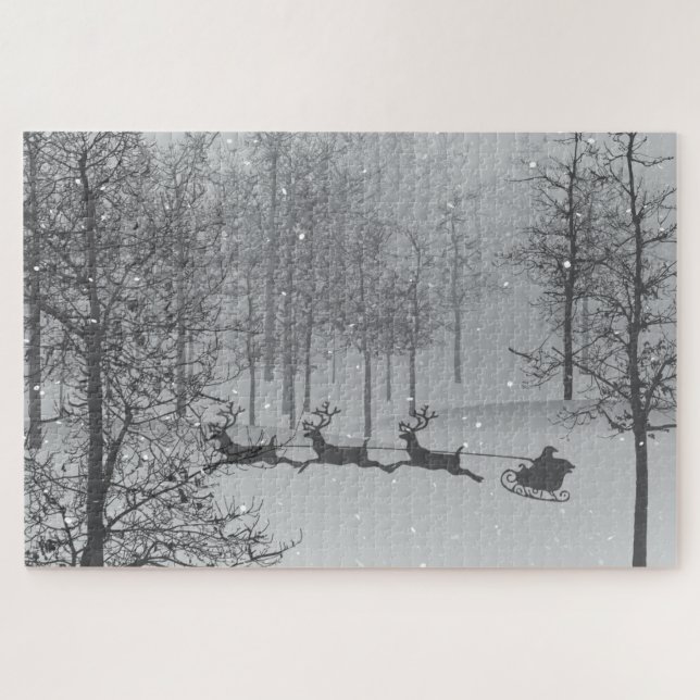 Santa's Schlittenfahrt durch ein Winterwunderland Puzzle (Horizontal)