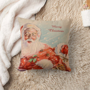 Santas Schlittenfahrt Vintage-Weihnachts-Kissen Kissen