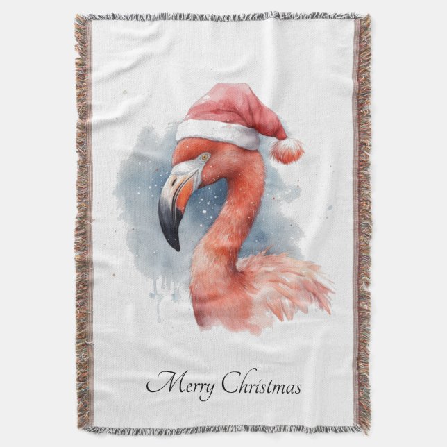 Santas Schneevogel Flamingo, individuell Decke (Vorderseite Vertikal)