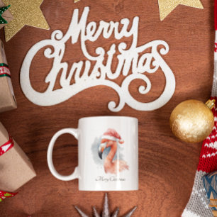 Santas Schneevogel-Flamingo, individuell Tasse
