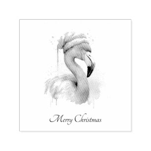 Santas Schneevogel Flamingo, maßgeschneidert Permastempel