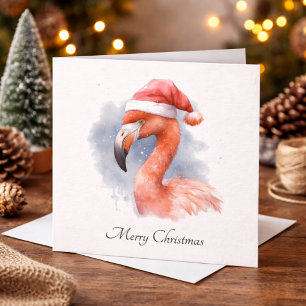 Santas Schneevogelflamingo, Sonderanfertigung Feiertagskarte