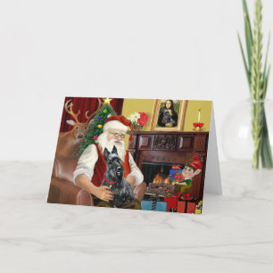 Santa's Schottischer Terrier Feiertagskarte