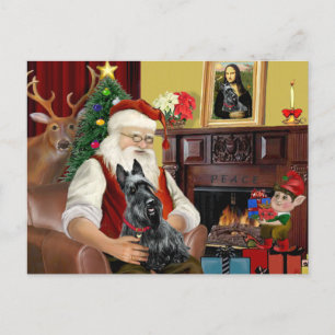 Santa's Schottischer Terrier Feiertagspostkarte
