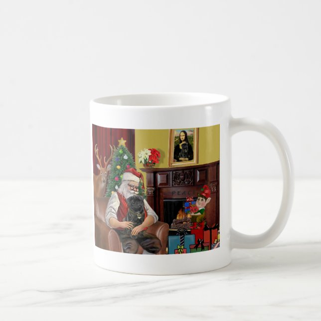 SantAs schwarzer Mops Tasse (Rechts)
