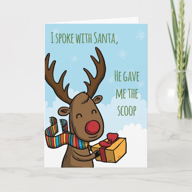 Santa's Scoop Feiertagskarte (Vorderseite)