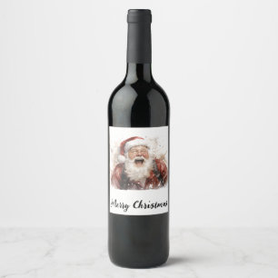 🍷 "Santa's Sip" Festliche Weinflasche 🍷 Weinetikett