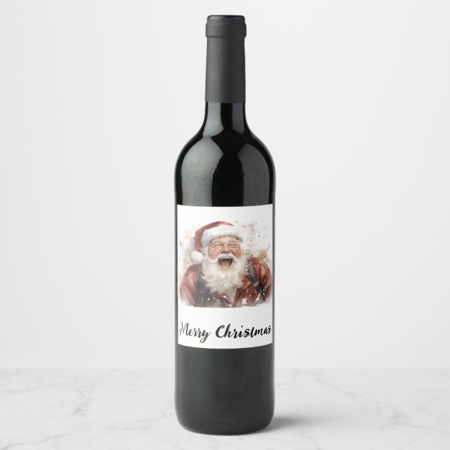 🍷 "Santa's Sip" Festliche Weinflasche 🍷 Weinetikett (Vorderseite)