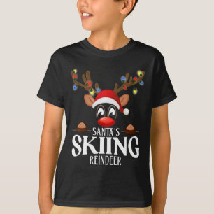 Santas Skifahrende Rentiere Lustige Weihnachten pa T-Shirt