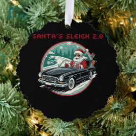 Santa's Sleigh 2.0 Paper Ornament Karte
