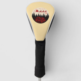 Santa's Sleigh Frohe Weihnachtswald Szene Art" Golf Headcover