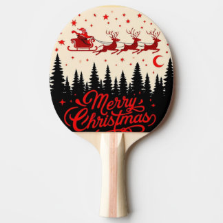 Santa's Sleigh Frohe Weihnachtswald Szene Art" Tischtennis Schläger