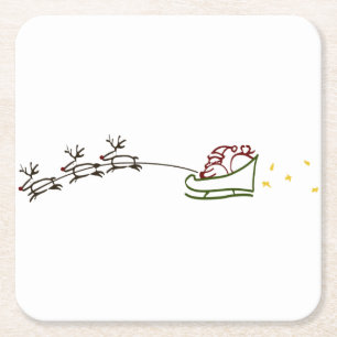 Santas Sleigh Rechteckiger Pappuntersetzer