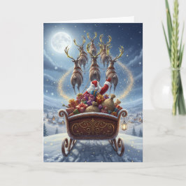 Santa's Sleigh Ride - Christmas Greeting Card Feiertagskarte