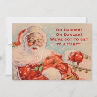 Santas Sleigh Ride Custom Party Einladung
