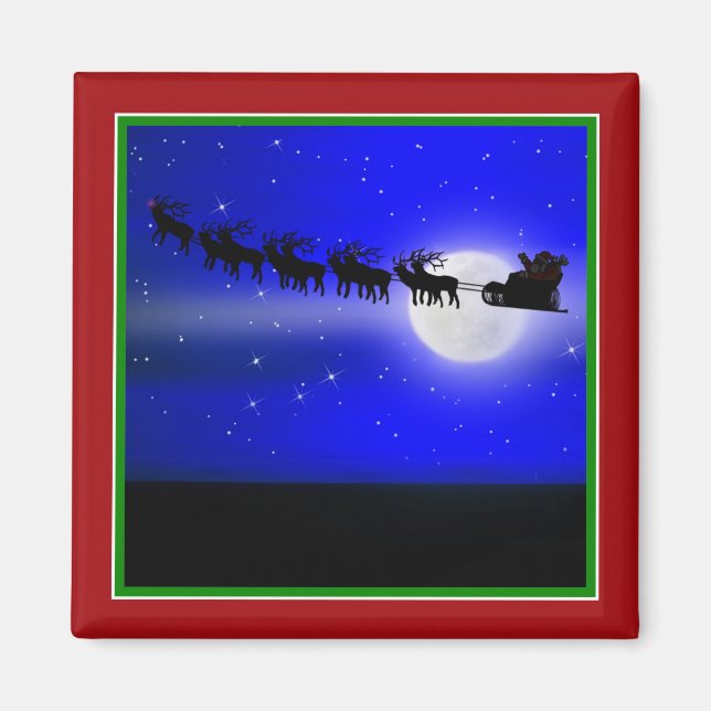 Santa's Sleigh Ride Magnet (Vorne)