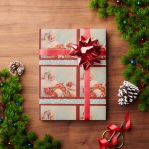 Santas Sleigh Ride Vintag Wrapping Paper Geschenkpapier