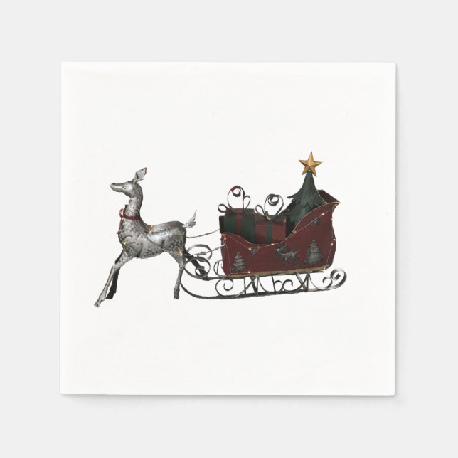 Santas Sleigh Serviette (Vorderseite)