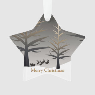 Santa's Sleigh Tree Silhouette Ornament