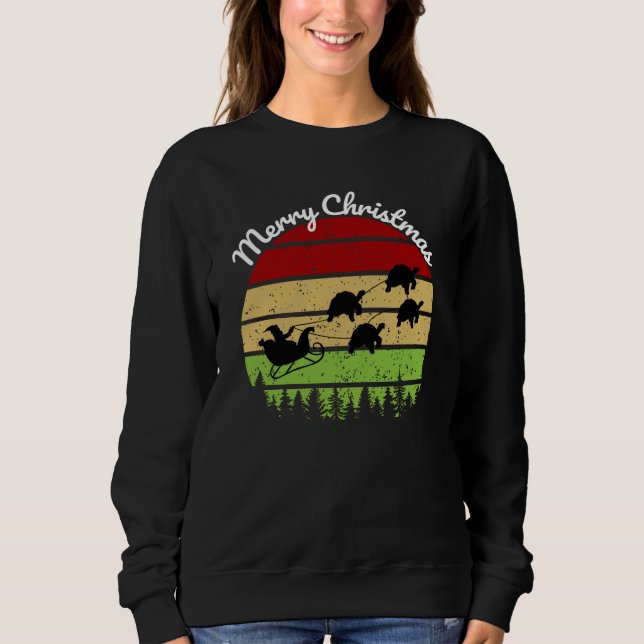 Santas Sleigh von Schildkröten gezogen Sweatshirt (Vorderseite)