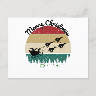 Santas Sleigh von Windhunden gezogen Postkarte