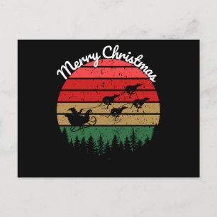 Santas Sleigh von Windhunden gezogen Postkarte