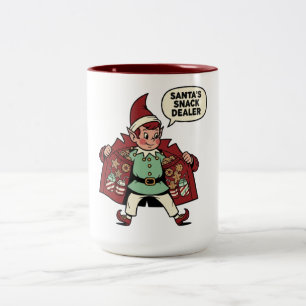Santa's Snack Händler Weihnachtself Zweifarbige Tasse