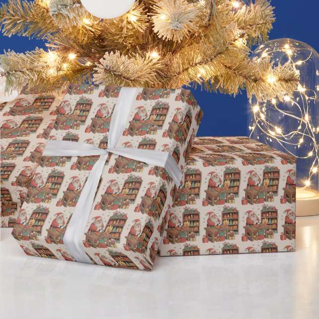 Santas Spielzeugwerkstatt  Geschenkpapier (Feiertage)