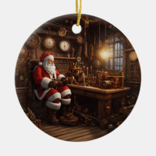 Santa's Steampunk Workshop Keramik Ornament