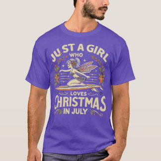 Santas Surfing Sommer Vintag California Beach Gir T-Shirt