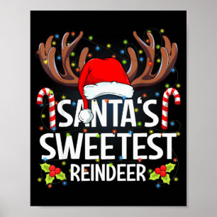 Santas süßestes Rentier-Weihnachts-Pyjama Poster