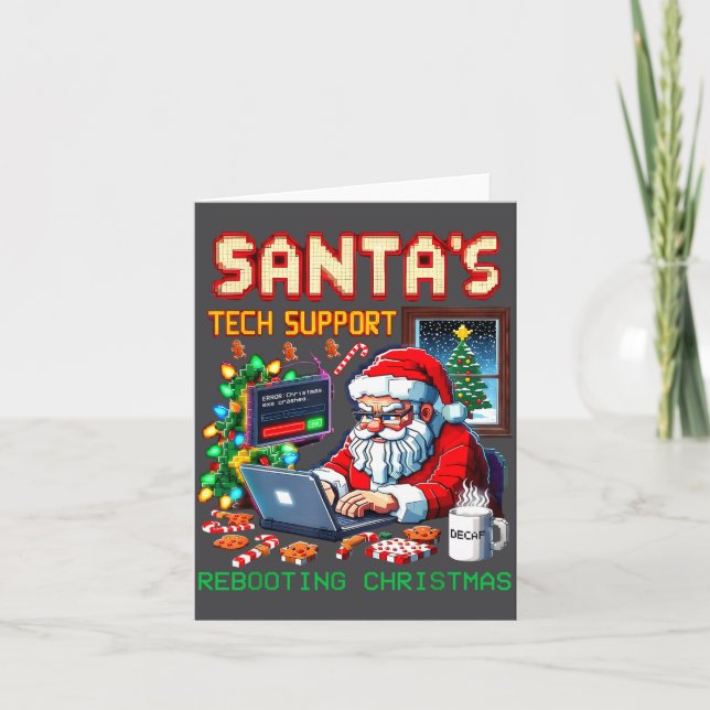 Santa's Tech Rebooting Pixel Support Karte (Vorderseite)